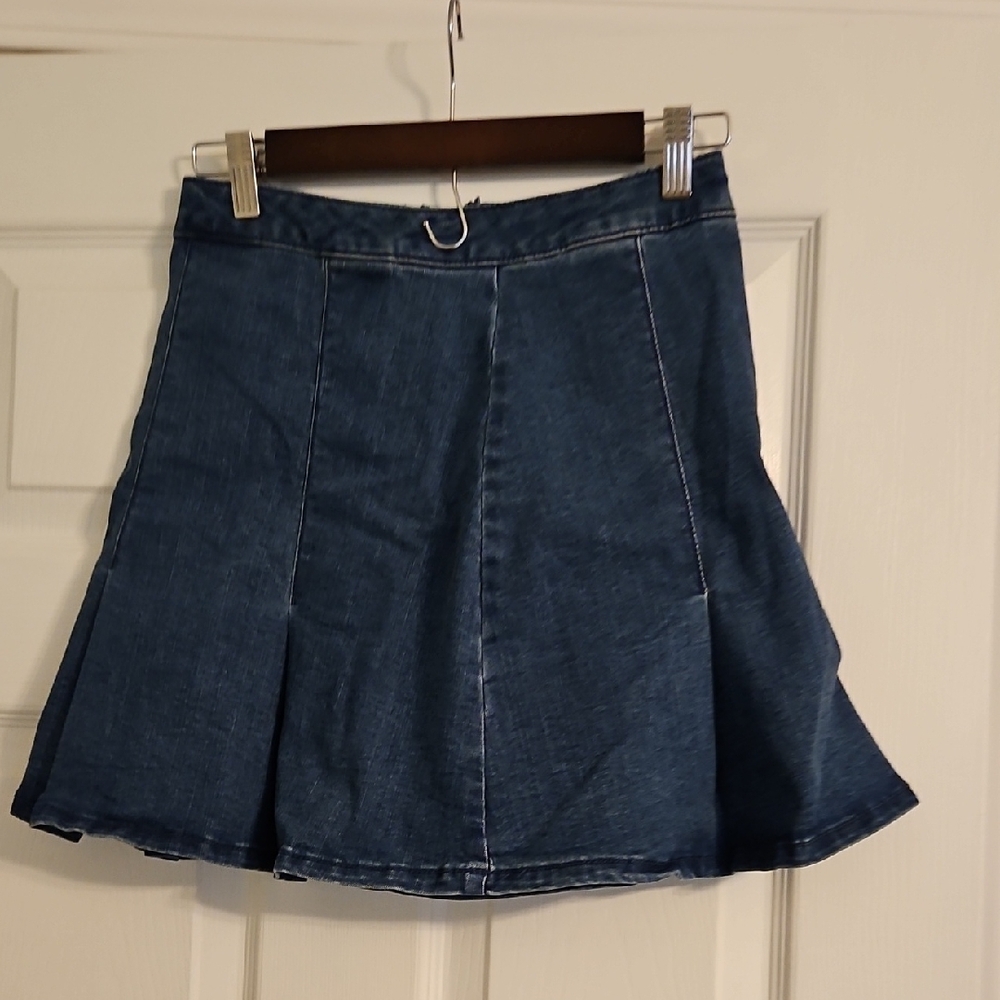 SO Denim Blue High Waist Tennis Skirt